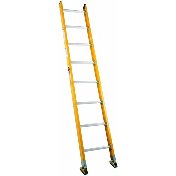 Bauer Ladder Straight Ladder, Fiberglass, 375 lb Load Capacity 33108